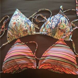 Victoria's Secret Multicolor Floral and Striped Bikini Set